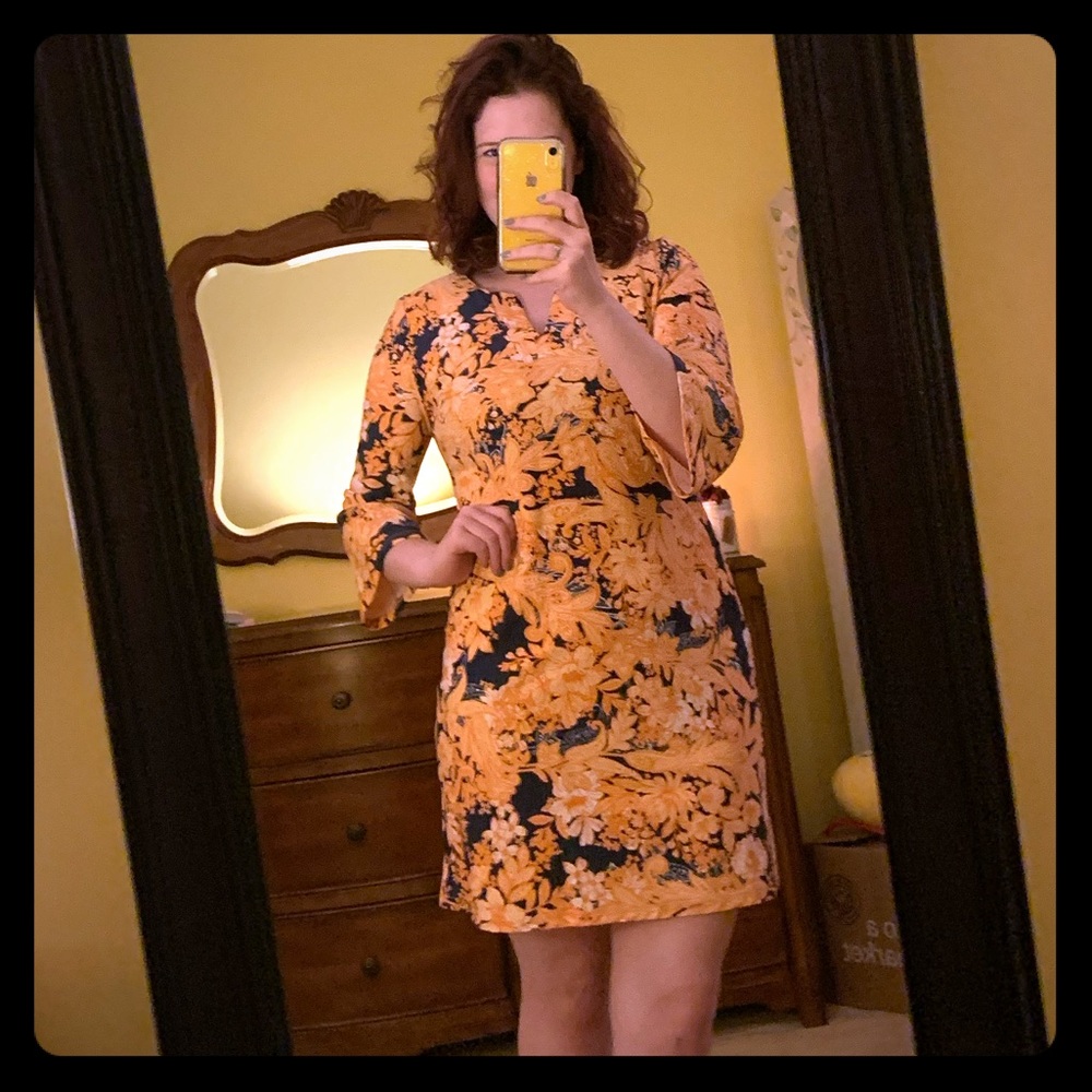 Pink & Blue Floral Dress